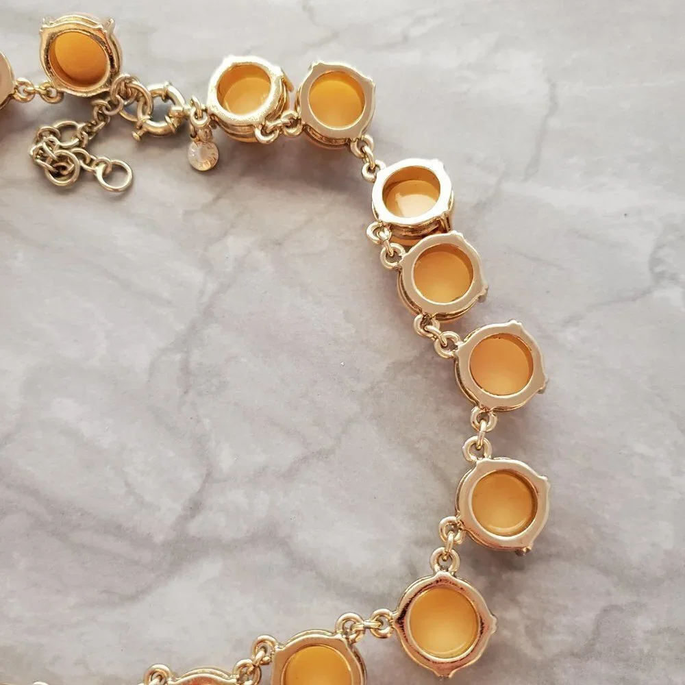 💗 J. Crew Peachy Pink Gold Bubble Classic Statement Necklace 💗